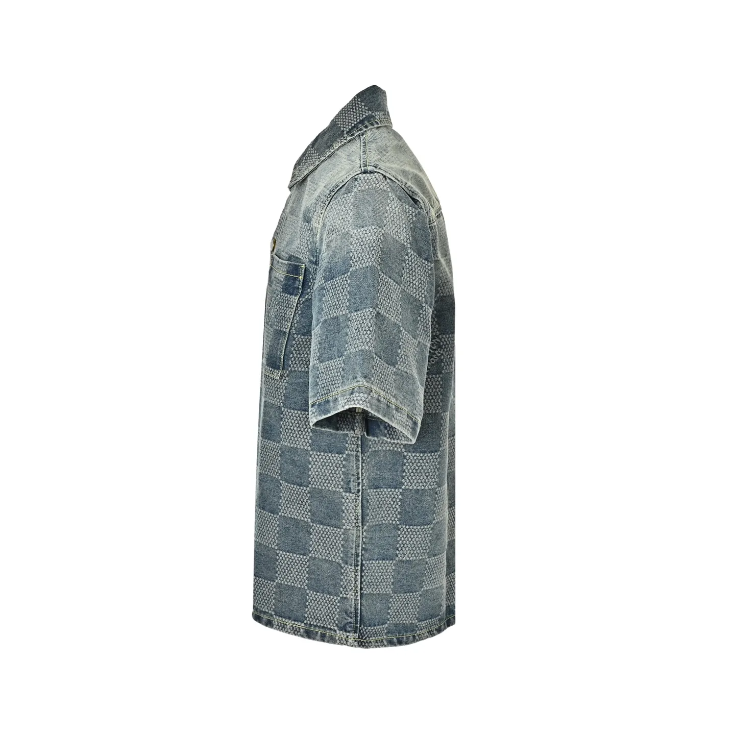 Louis Vuitton/Louis Vuitton all-over checkerboard denim short sleeves